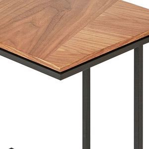 <b>Walnut</b> wood black steel base side <b>table</b> classy hot selling for bedroom living room office restaurant kitchen home bulk quantity - Product Image 5