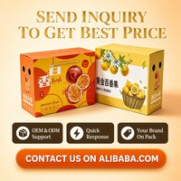 Boîte cadeau personnalisée imprimée avec poignée pour fruits de la passion, emballage pliable pour expédition e-commerce