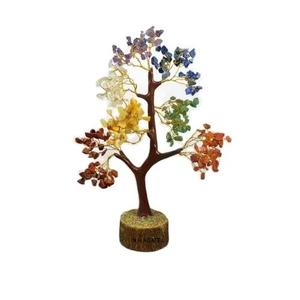 Pierre d'agate en cristal de guérison naturelle sept chakras arbre de pierres précieuses pour l'énergie positive sept couleurs arbre de puces de pierres précieuses à vendre - Product Image 5