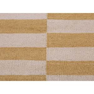 Alhambra Gold Flat Weave Wool <b>Rugs</b> Handmade Striped Rectangle Jute <b>Rugs</b> for Home for Bedroom Living Room Hallway-Dwrm-176 - Product Image 3