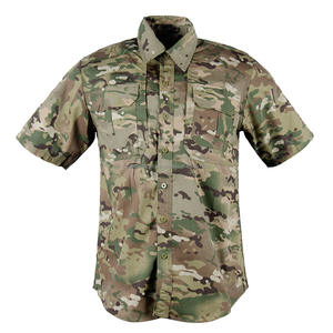 Camisa de Manga Corta de Camuflaje de Algodón Transpirable, de Secado Rápido, Impermeable y Cálida para Verano, con Estampado Mandarín, Venta al Por Mayor de Fábrica OEM - Product Image 6