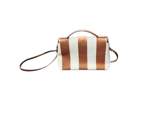 กระเป๋าแมสเซ็นเจอร์คาดลำตัวคาดลำตัวโพลีเอสเตอร์ลายทางแบบรีไซเคิลสำหรับผู้หญิงมีซิปติดโลโก้ประดับด้วยเลื่อมลูกปัดลายดอกไม้ - Product Image 2