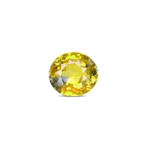 Zaffiro Bicolore (Pitambari) Naturale Sfaccettato da 4,75 Carati, Pietra Sciolta in <span class=keywords><strong>Blu</strong></span> Reale <span class=keywords><strong>e</strong></span> <span class=keywords><strong>Giallo</strong></span>, Forma Ovale, Materiale Topazio Opale - Product Image 1