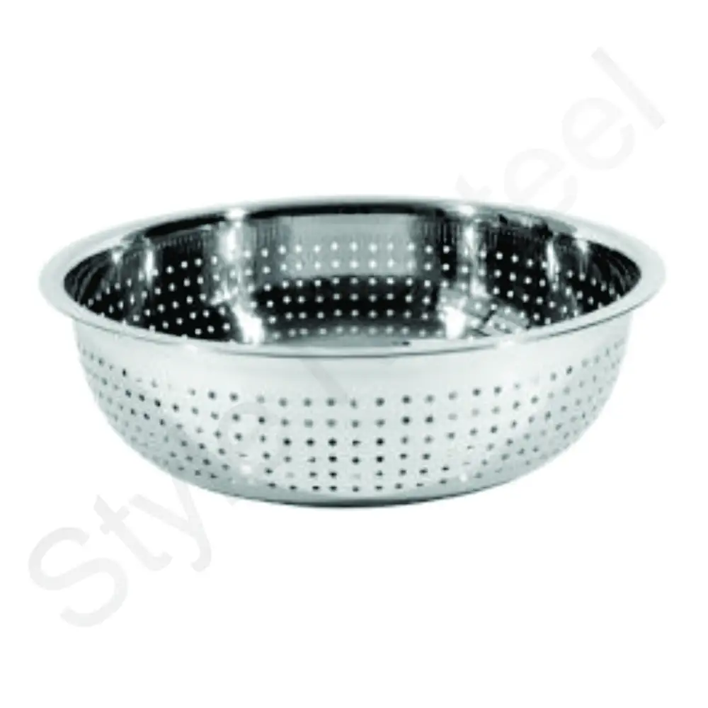 Stainless Steel Metal Chinese Soup Rice Serving Bowls Perforated Bowl With Dot Punching Kitchen Party Tableware