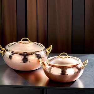 Más vendidos con precio barato hecho en La India plato de frotamiento redondo minimalista seguro cobre puro vajilla occidental con calidad superior - Product Image 6