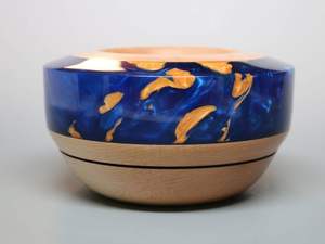 Cuenco de resina de madera atemporal artesanal hecho a mano moderno rústico decorativo centro de mesa acento para el hogar - Product Image 2