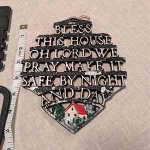 Salvamanteles de cocina de metal vintage Juego de salvamanteles de metal decorativo moderno de mediados de siglo Salvamanteles de tetera de hierro antiguo - Product Image 5