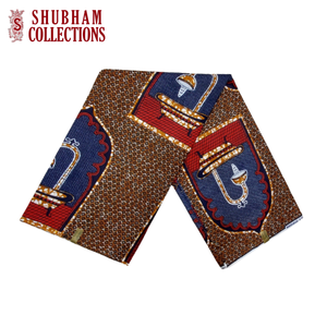 Tela de cera Ghanaian Kente Dobby 100% algodón puro ecológico para vestidos y cortinas en 6 yardas - Product Image 1