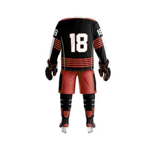 Ensemble de 2 pièces en jersey et short respirant 100% polyester pour hommes, uniforme de hockey sur glace par sublimation à vendre avec service OEM - Product Image 1