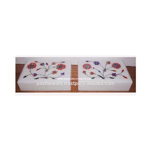 Makrana naturel fait à la main, incrustation de marbre blanc, bijoux cadeaux et boîte décorative pour la maison, le bureau, les Restaurants pour vitrine - Product Image 1