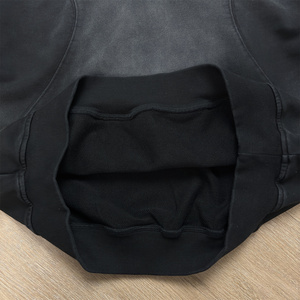 Sweat à capuche oversize en patchwork personnalisé, coupe ample, pour homme, hiver, délavé à l'acide, respirant, séchage rapide, noir, polaire 500 g/m² - Product Image 6