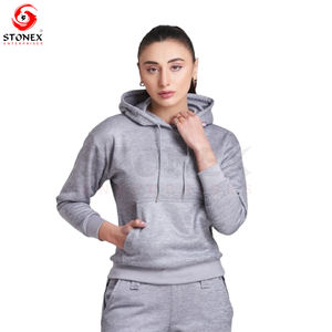 Ensemble de survêtements d'hiver 2 pièces personnalisable pour la gym pantalon à capuche zippé à manches longues toile décontractée avec impression de visage solide conception personnalisée - Product Image 2