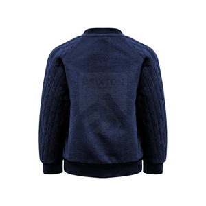 Custom <b>Quilted</b> Heavyweight Fleece Crewneck <b>Sweatshirt</b> for Men Winter Streetwear Front Pocket Embroidered Hoodies <b>Sweatshirts</b> - Product Image 2