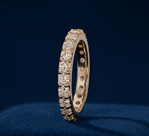 Anillo de Eternidad Clásico con Diamante Cultivado en Laboratorio, Anillo de Oro de 14K, 1.43CT, Corte Brillante Redondo, Anillo de Boda - Product Image 2