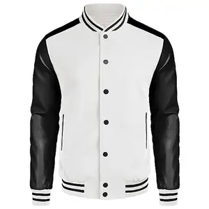 Giacche Varsity all'ingrosso prezzo a buon mercato In bianco nero da uomo di alta qualità cappotto traspirante Letterman Varsity giacche