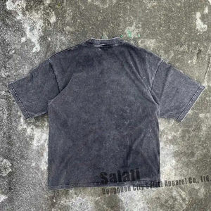 STERA SPORTS OEM/ODM Camiseta de ajuste regular para hombre 100% algodón Impresión personalizada Parche de lavado desgastado Bordado Manga corta - Product Image 2