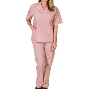 Ensembles de gommage hospitalier confortables avec tissu sergé Durable infirmière travail médical ensemble de gommage à la figue avec manches courtes femmes ensemble de gommage haut - Product Image 4