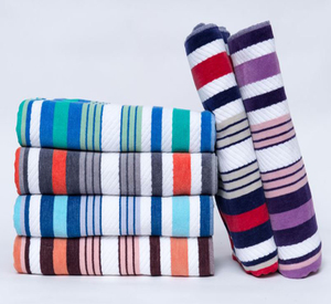 Toallas de rizo teñidas con hilo de algodón 100% suaves, absorbentes y perfectas para días de playa o uso doméstico - Product Image 6