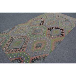 พรมตุรกีโบราณขนาด5.3x10.9ฟุตผ้าวูลถักปอกระเจาสีเขียวน้ำเงิน - Product Image 2