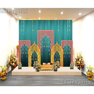Colorful Moroccan Style Laser-Cut <b>Frames</b> for Wedding Bright & Festive Function <b>Backdrop</b> Customizable Mehndi Night Decor - Product Image 1