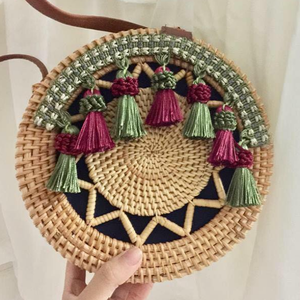 Sac en osier en rotin pour femme \ bandoulière tissée creuse à la mode, artisanat fait à la main - Product Image 2