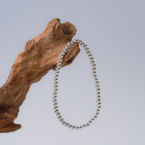 Pulsera de bola de plata Amplia variedad de tamaños disponibles Elegantes accesorios de plata Suave en la piel Productos Coreanos - Product Image 1