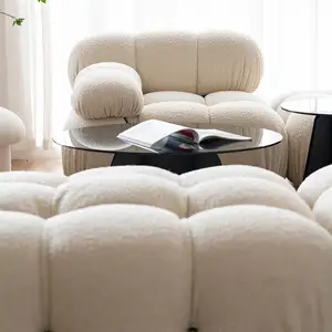 Sofa modular Italia sofa modern sederhana kecil apartemen domba beludru balkon sofa abad pertengahan