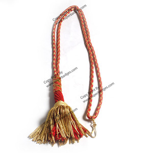 Cordon de serrage enduit personnalisé pour croix pectorale de l'évêque avec noeud noir et or cordons pectoraux personnalisables - Product Image 4