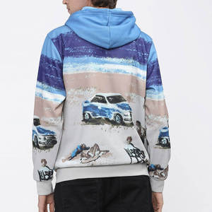 Sweat à capuche de sérigraphie en coton mélangé de haute qualité grande taille pour hommes - Product Image 3