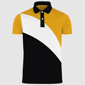 Polo de manga corta de algodón para hombre, Camisa ajustada y elegante de alta calidad con cuello grande, a rayas, personalizada - Product Image 3