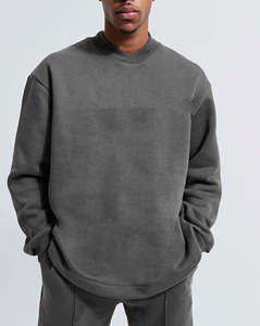 Conjunto de 2 Piezas de Sudadera con Capucha y Pantalones Deportivos Vintage, Estampado DTG Personalizado, Traje Deportivo Acampanado, Lavado Ácido Decolorado, Chándal con Cremallera para Hombre - Product Image 3