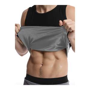 Débardeur thermique noir pour homme, modèle athlète, tissu tissé favorisant la combustion des graisses et la perte de poids, combinaison de sauna EX-04 - Product Image 1