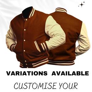 แจ็คเก็ตเบสบอลผ้าแคนวาสคุณภาพพรีเมียมสำหรับผู้ชาย สไตล์วาร์ซิตี้ แนวสปอร์ต มีฮู้ด โลโก้ด้านหน้า พิมพ์ลายตามสั่ง ระบายอากาศได้ดี - Product Image 5
