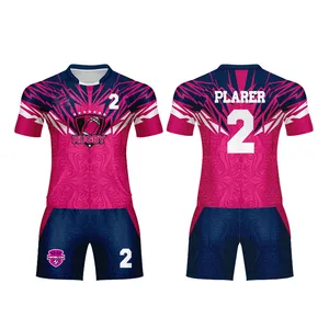 Vendita calda di abbigliamento sportivo da uomo Rugby uniforme personalizzata sublimata camicia di Rugby sfusi maglia della squadra di Rugby uniforme in tutto il prezzo di vendita