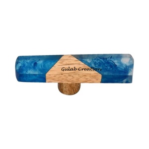 Tiradores Decorativos Clásicos Hechos a Mano de Resina y Madera para Cajones de Gabinetes, Acabado Pulido para Gabinetes de Cocina y Hogar - Product Image 1