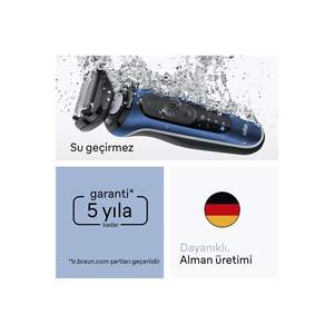 Rasoir électrique sans fil bleu pour homme, autonomie de 60 minutes, tondeuse de précision, étanche IPX7, mini produit de rasage corporel de rechange - Product Image 2