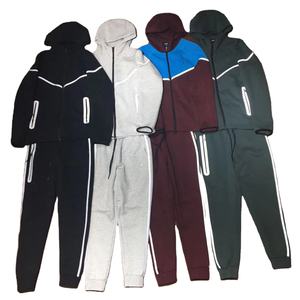 Sudaderas deportivas informales para hombre, conjunto de pantalones de chándal y chaqueta, chándal de diseñador, 2 uds., chándal reflectante grueso de algodón para hombre - Product Image 3