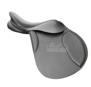 Sillín de cuero occidental Real International Saddlery, equipo de equitación premium, mejor precio. - Product Image 1