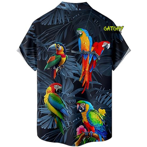 Chemises Hawaïennes Florales à Manches Courtes CATCHY GEARS – Vente Directe Usine – Mode Personnalisée pour Hommes – Séchage Rapide en Sergé Spandex/Polyester - Product Image 4