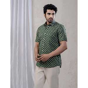 Chemise décontractée pour homme en coton imprimé à manches courtes, 100 % popeline respirante, taille XL - Fourniture ODM - Product Image 4