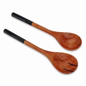 Ensemble de serveurs à salade en bois émaillé bleu, écologique, passe au lave-vaisselle, pour une utilisation en cuisine - Product Image 5