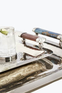 Juego de 3 bandejas de metal de acero inoxidable para servir alimentos, diferentes tamaños, cubiertos de metal, bandeja de restaurante de chocolate, calidad superior - Product Image 4