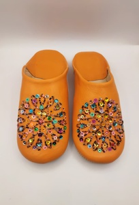 Moroccan Women's Genuine Leather <b>Slippers</b> Rhinestones Sequins Soft Sheepskin Lightweight Comfort <b>Indoor</b> Babouche for - Product Image 6