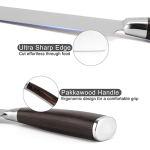 มีดทำครัวสแตนเลสคุณภาพสูงพร้อมที่จับสีน้ำตาล - Product Image 3