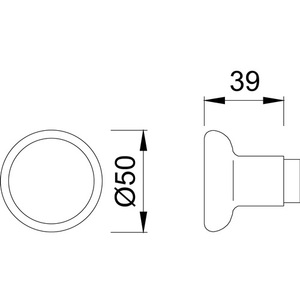 8 mm Square Aluminum HOPPE Part 54 Buttonhole for Bookcases & Bookshelves Natural Color F1 - Product Image 3