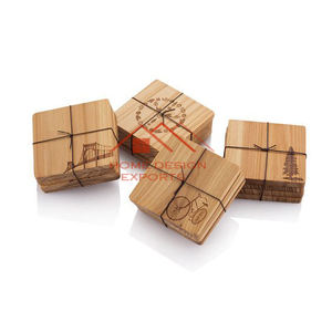 ที่รองแก้วทำจากไม้บริสุทธิ์ที่รองแก้วไม้สำหรับตกแต่งบ้านโรงแรม - Product Image 1