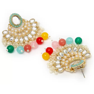 Bohemian Vintage <b>Mirror</b> Choker Multicolor Stainless Steel Copper Zircon Pearl Diamond Lady's Bridal Jewelry Set for Party Gift - Product Image 5