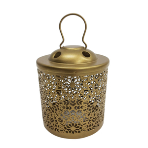 Linterna colgante marroquí de metal y hierro decorativa para el hogar, con soporte de vela de diseño moderno de tamaño pequeño T Lite dorado, novedad - Product Image 6