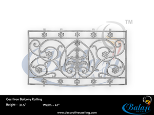 Balaji Metals Luxurious Home Safety Decoration Smooth Finish Grey Cast Iron Modern Frameless Adjustable UV <b>Protected</b> Balcony - Product Image 5