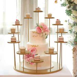 Juego de Soportes para Pastel de Metal Estilo Indio, Ideal para Postres Elegantes, con una Parte Superior Elevada para Exhibir Pasteles en Cenas de Celebración - Product Image 4